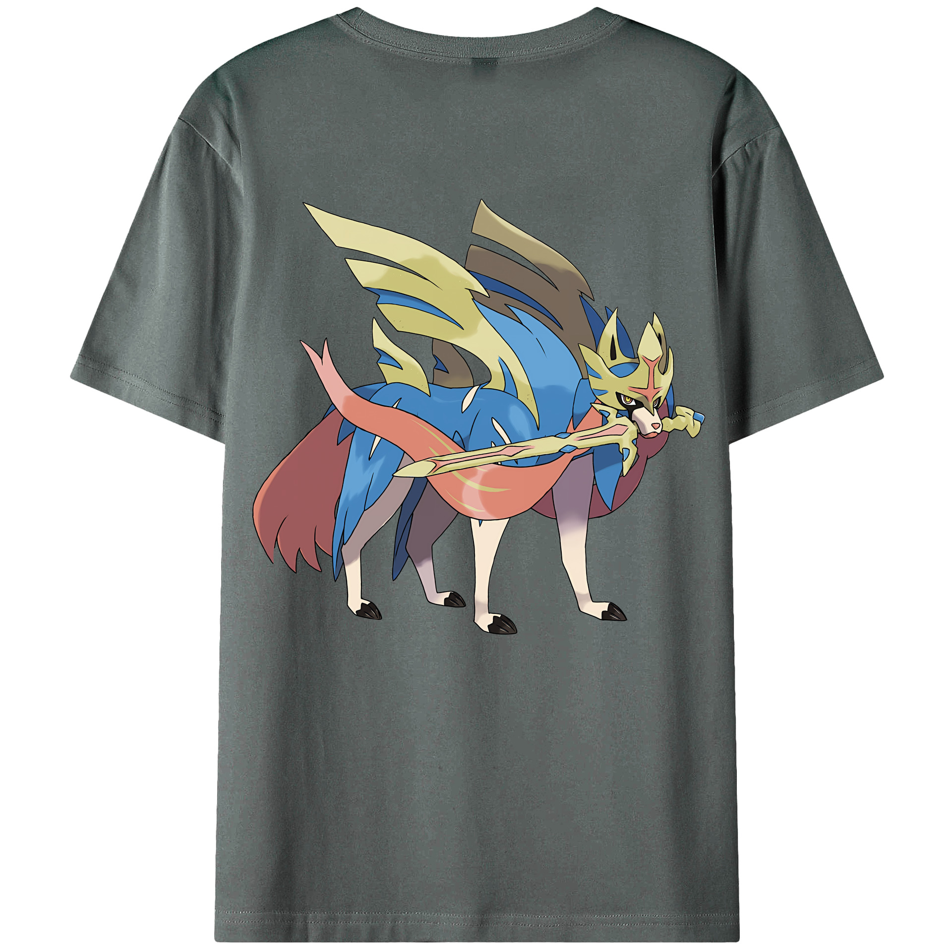（画像用） ポケットモンスター Pokémon 綿100％ メンズ半袖Tシャツ（バックプリント） 通気性